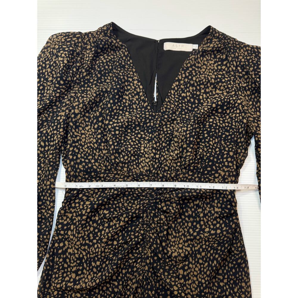 ASTR Toulouse Princess Sleeve Midi Dress Black Animal Women’s Medium Naturecore - Picture 6 of 16